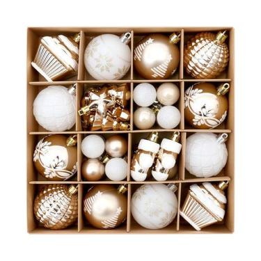 Imagem de Enfeites De Natal Em Ouro Champanhe, Pendentes Decorativos Para Casa E