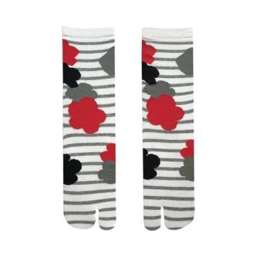 Imagem de Meias Tabi Japonesas Jacquard Multicoloridas Com Dedo Dividido, Design