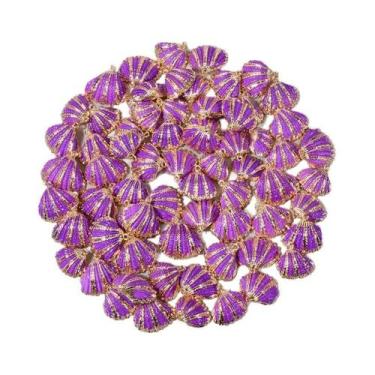 Imagem de Pingentes Espirais De Conchas Perfuradas Coloridas 5 Peças Suprimentos