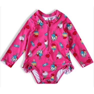 Imagem de Maio Infantil Menina Manga Longa Proteção Uv Moda Praia - tdb textil l