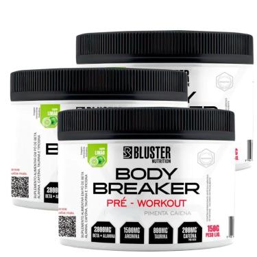 Imagem de Kit Combo 3 Pré Treino Body Breaker 150g Bluster Nutrition-Unissex