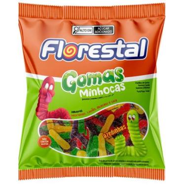 Imagem de Bala De Goma Minhocas Azedinhas 5 Unidades De 200G - Florestal