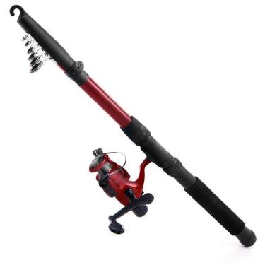 Imagem de Vara De Pesca Telescópica 3,27m Acompanha Molinete Linha Anzóis