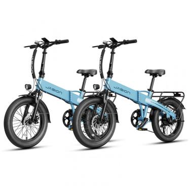 Imagem de Bicicleta Elétrica Dobrável Jasion EB6 Azul 1000W Motor Brushless Bateria Embutida Remo...