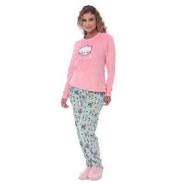 Imagem de Pijama Feminino Inverno Longo Soft Majestosa Fleece Adulto - Victory, 