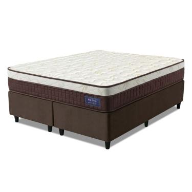 Imagem de Cama Box Colchão Queen Molas Superlastic Euro Pillow Start 158x198x62cm Apolo Bege / Marrom