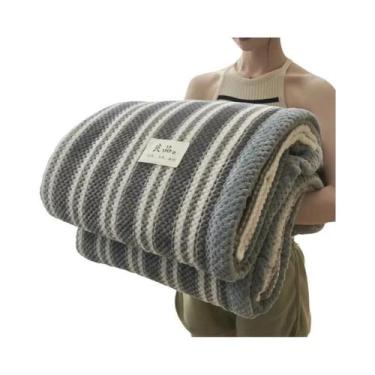 Imagem de Cobertor De Chenille Macio Tricotado, Lavável Na Máquina, Feito À Mão 