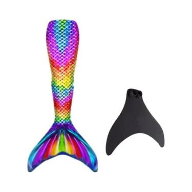 Imagem de Fantasia De Sereia Para Crianças E Adultos, Traje De Natação Com Monof