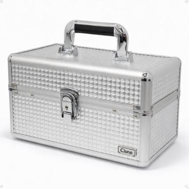 Imagem de Maleta de Maquiagem Cisne Prata com 2 Bandejas Csn-a152