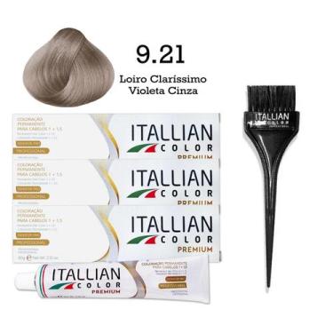 Imagem de 3 Unidades Coloração 9.21 Louro Claríssimo Violeta Cinza  Itallian Col