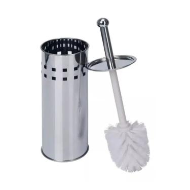 Imagem de Escova Sanitária com Suporte Aço Inox de Alta Qualidade para Limpeza de Banheiro Inox Thika