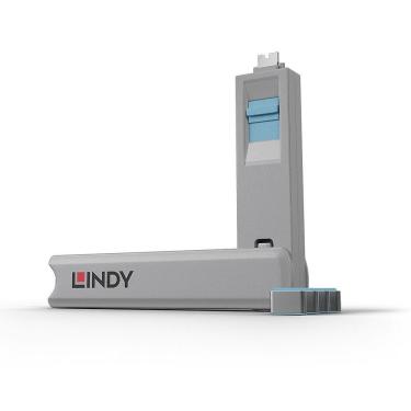 Imagem de Bloqueador De Portas Usb-c 1 Chave Mais 4 Bloqueadores - Azul (lindy)