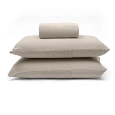 Imagem de Jogo de Cama Basic Queen 3 Peças 100% Algodão Malha Penteada Fio 30-1 120G-M² Liso Trigo