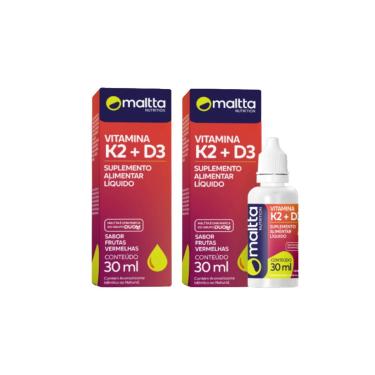 Imagem de Kit 2 Vitamina K2 + D3 2x30ml Sabor Frutas Vermelhas Maltta-Unissex