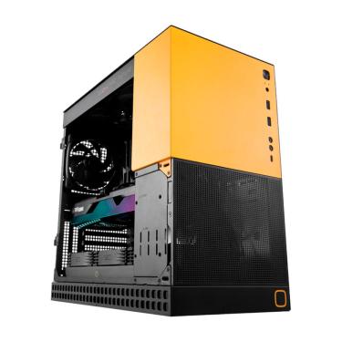 Imagem de Gabinete Gamer Geometric Future Model 4 King Arthur Preto e Amarelo