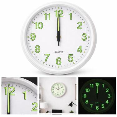 Imagem de Relógio de Parede Fluorescente 25 cm -Elegância, Silêncio e Visibilida
