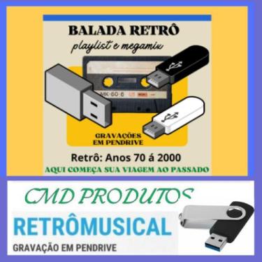 Imagem de Pen Drive 8gb com Músicas - Balada Retrô Anos 70's á 2000's - Cmd 08
