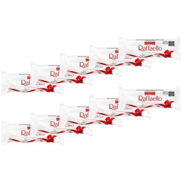 Imagem de Kit Bombom Confetteria Wafer Raffaello Amêndoa - 30g 10 Pacotes com 3 