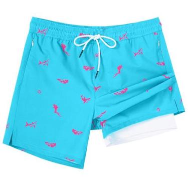 Imagem de Calções de banho SURF CUZ, forro de compressão, bolsos com zíper, gran