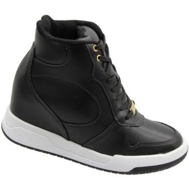 Imagem de Tênis Sneakers Moleca Napa Turim Cano Alto Feminino, 36, Preto