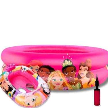 Imagem de Piscina Inflável Redonda 37L E Bote Com Fralda Princesas - Etitoys