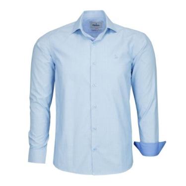 Imagem de Camisa Social Amil Comfort Masculina Com Bolinhas Manga Longa 1860 - A