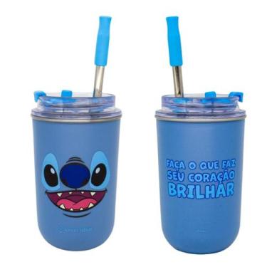 Imagem de Copo Infantil 300Ml C/ Canudo Viagem Escola Disney Stitch - Zona Criat
