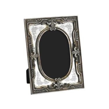 Imagem de Porta Retrato Moldura Flor de Liz Prata 10x15cm - LUXdécor