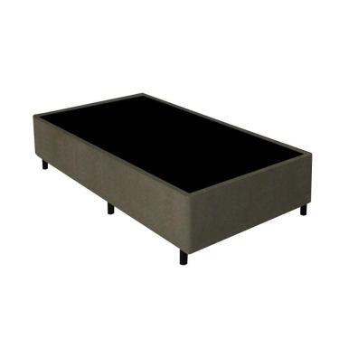 Imagem de Base Cama Box Solteiro Gazin 88x188x39cm Suede Liso Marrom
