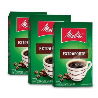 Imagem de Café Moído Melitta Extra Forte a Vácuo Kit 3 Pacotes de 500g