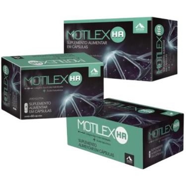 Imagem de Motilex ha kit c/3 cxs c/60 cáps cada - colágeno tipo 2 + ácido hialur