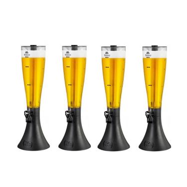 Imagem de Kit 4 Torres de Chopp Tulipa MB2.350 3,5L Policarbonato e Aço Inox Sistema Giratório Auto Serviço Marchesoni