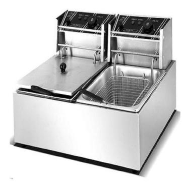 Imagem de Fritadeira Elétrica 2 Cubas Aço Inox 12 Litros 220v 6000W - Stevan Met