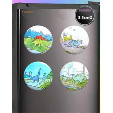 Imagem de Botton GEDUMIX Dinossauros Aesthetic 1.0 - 4 Peças, Ímã 3.5cmØ - 70702