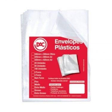 Imagem de Envelope plástico A3 0.12 4 furos 5324 pacote com 50 unidades - Dac