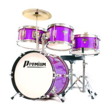 Imagem de Bateria Infantil Premium DX35J Rosa com 4 Tambores, Infantil, DX35J, R