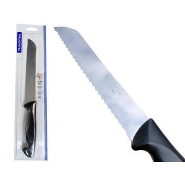 Imagem de Faca Tramontina Plenus 7" Inox Serrilhada Pão Bolo Torta Cabo Preto Er