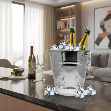 Imagem de Balde de Gelo em Aço Inox Durável e Elegante - 4 Litros - Genérica