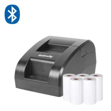 Imagem de Impressora Térmica 58mm Bluetooth + 5 Bobinas Térmicas Cupom Comprovan