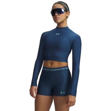 Imagem de Camiseta de Treino Under Armour Heart Gear Crop Mock, Azul, P