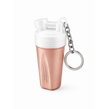 Imagem de Chaveiro coqueteleira porta-batom e protetor labial cor:rosé gold - WR
