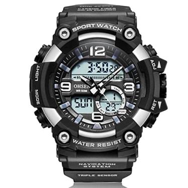 Imagem de Relógio Digital Masculino Militar Tela Led Relógio de Pulso Esportivo A Prova D'água Multifuncional (C1)