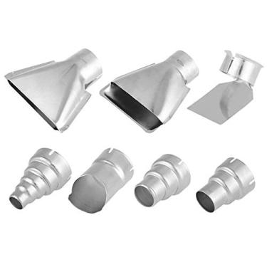 Imagem de 7 peças 35mm kits de bicos de pistola de calor de aço inoxidável para estação de solda de pistola de ar quente acessórios de bico de pistola de calor