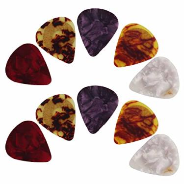 Imagem de Palhetas de guitarra, 10 unidades coloridas de celulóide durável palheta para tocar