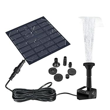 Imagem de Yajun Bomba de fonte solar, lago, ciclismo de água, painel solar de 7 V 1,4 W, banho de pássaro, com 4 bocais para jardim e piscina e aquário