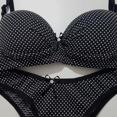 Imagem de Conjunto de Lingerie em Microfibra Texturizada Poá | 7440