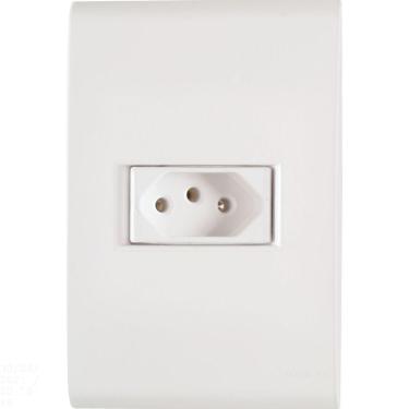 Imagem de Conjunto 4x2 com 1 Tomada 2P+T Tramontina Liz 20 A 250 V Branco Tramontina