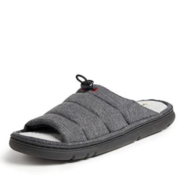 Imagem de Dearfoams Pantufa masculina Adrian acolchoada com espuma viscoelástica, Preto, Medium
