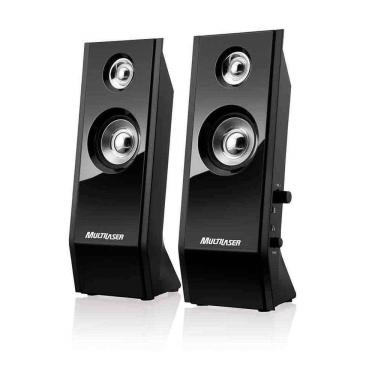 Imagem de Caixas de Som 2.0 8w Rms Alimentação Usb Conexão P2 Controle Volume Preto - SP091