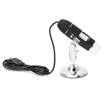 Imagem de Kit de acessórios para microscópio 1600 x USB câmera digital microscópio 8 LED com suporte de metal para microscópio